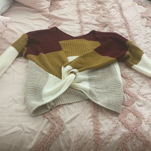Plus cropped off shoulder sweater